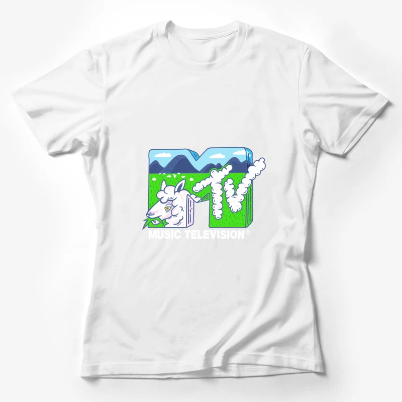 Kreatives MTV-Logo mit Landschaft Damen T-Shirt