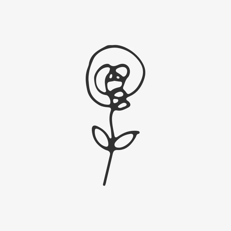 Fleur dessinée à la main Femme Manches Longues T-Shirt