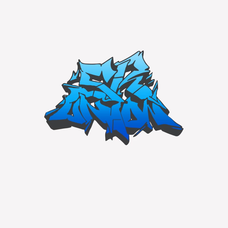 Blaues Graffiti-Design Herren T-Shirt