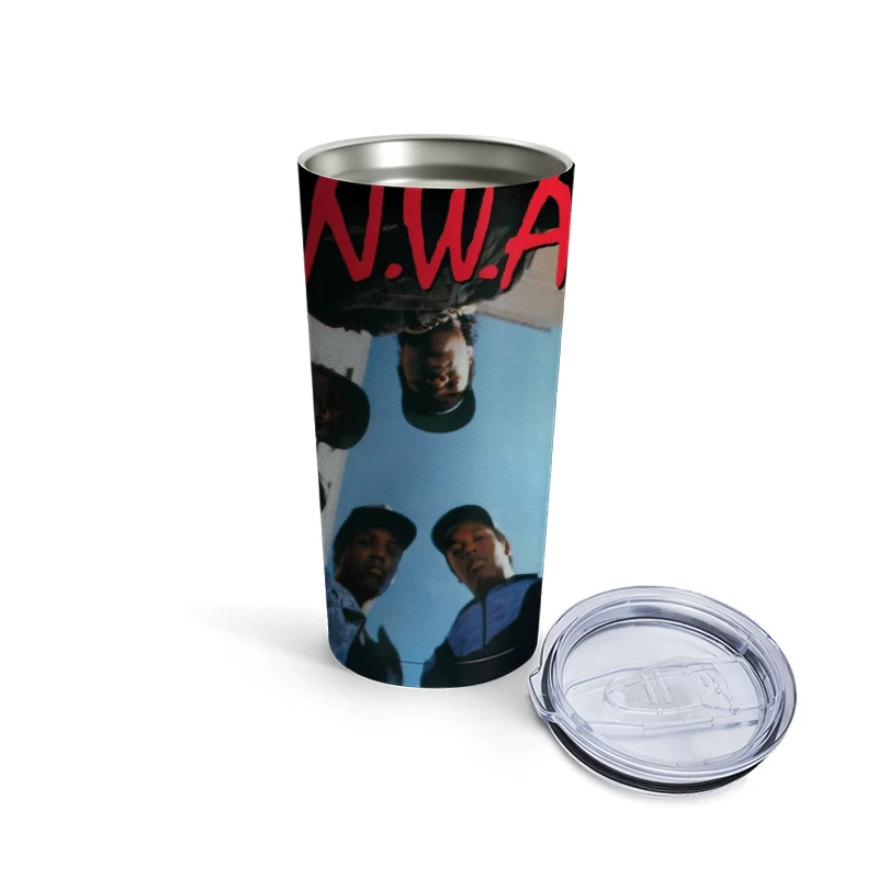 N.W.A Group Circle Low-Angle Photo Against Blue Sky Travel Mug