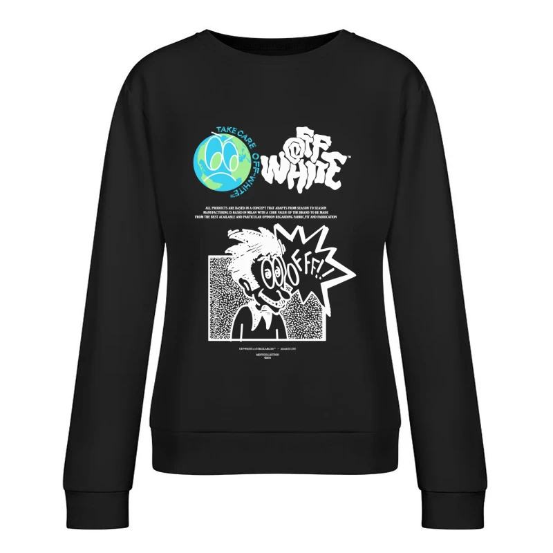 Off-White Umweltgrafik Damen Pullover Sweatshirt
