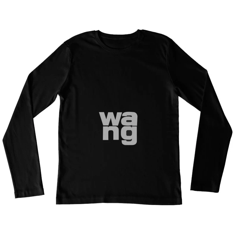 Minimalistisches WANG-Logo-Design Damen Langarm T-Shirt
