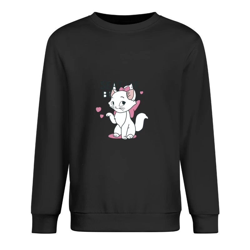 Gattino adorabile con fiocco Felpa pullover Uomo