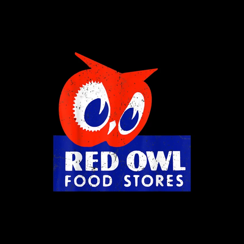 Vintage Red Owl Food Stores Logo Design Mouse Pad