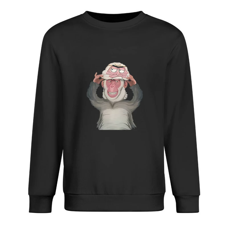 Scimmia con Maschera Felpa pullover Uomo