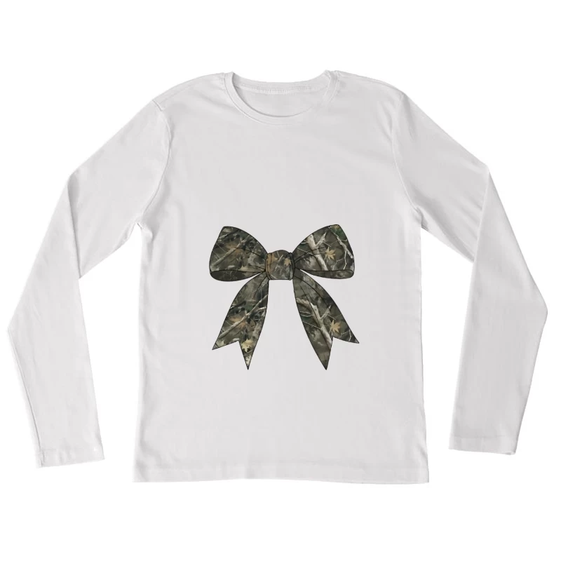 Tarnmuster Schleife Damen Langarm T-Shirt