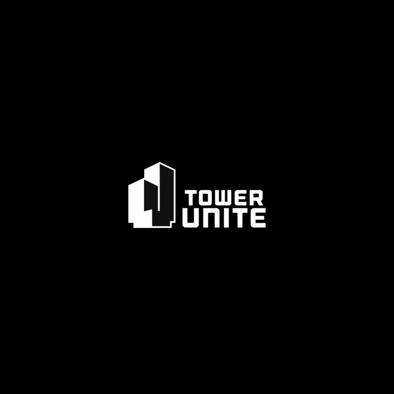 Minimalist Tower Unite Logo Design in Black and White iPhone Case