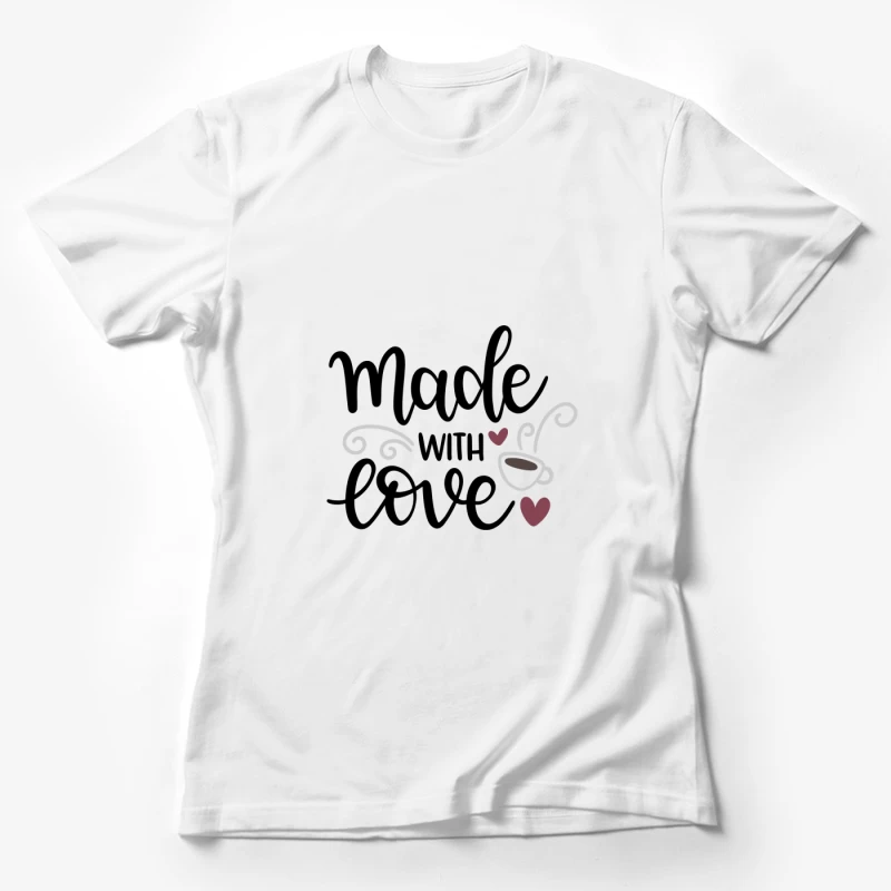 Design de café avec vapeur et cœurs Femme T-Shirt