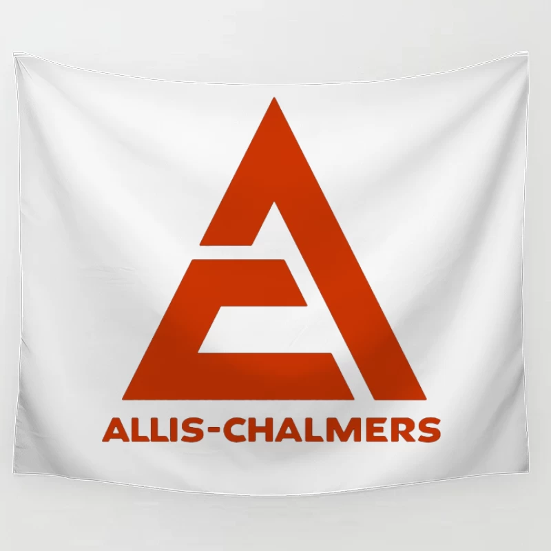 Vintage Allis-Chalmers Industrial Company Logo with Red Triangle Design Tapestry