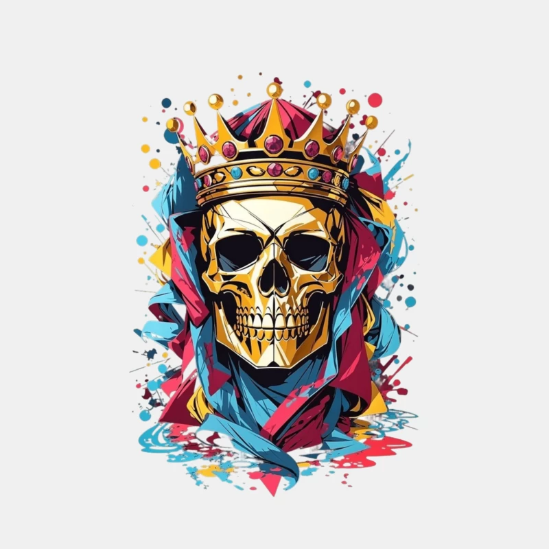 Artistic Skull with Crown Male Tank Top