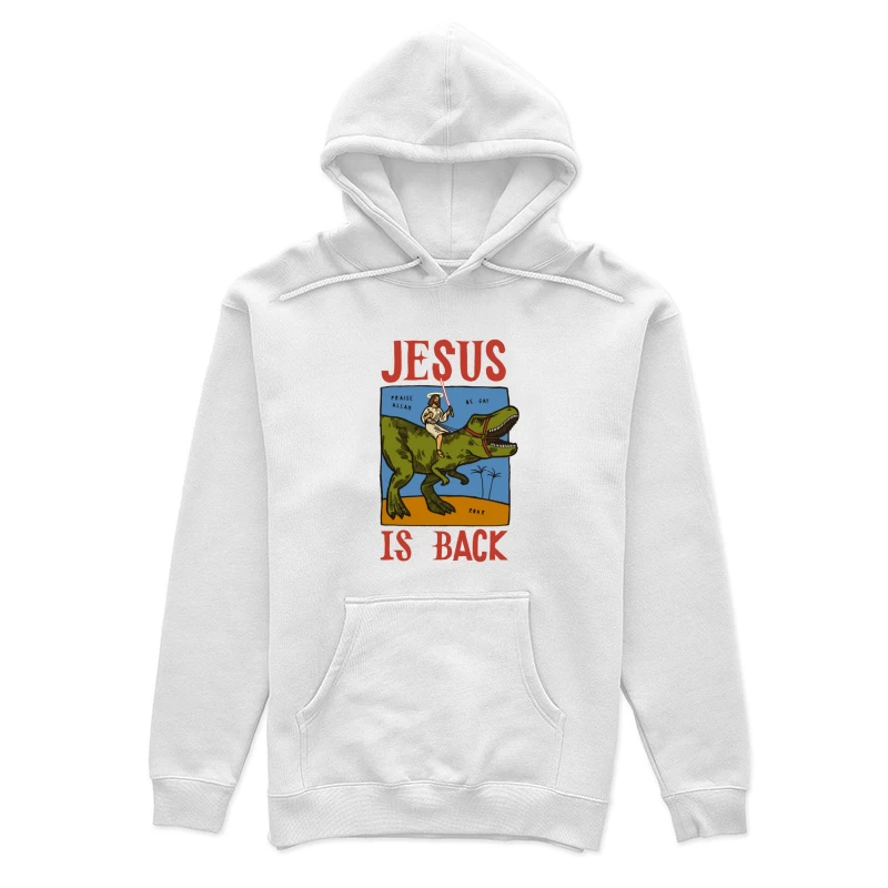 Jesus auf einem Dinosaurier mit Lichtschwert Damen Pullover Hoodie