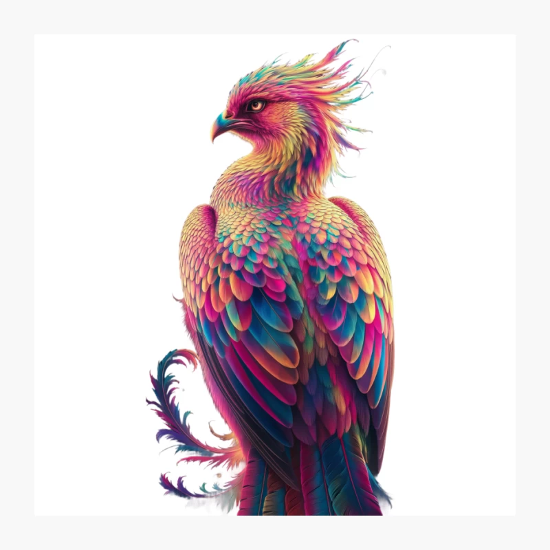 Vibrant Phoenix: A Colorful Fantasy Bird Illustration Pin