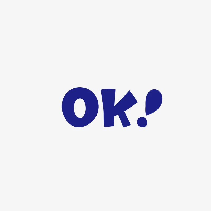 Blaue OK-Grafik auf weiß Herren Langarm T-Shirt
