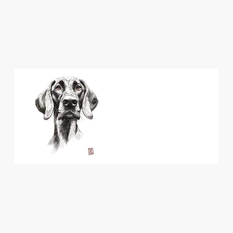 Detailed Pencil Sketch of a Hound Dog Portrait Coffee Mug