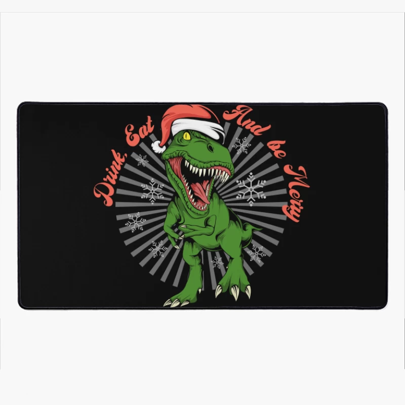 Festive Dinosaur Christmas Fun Desk Mat