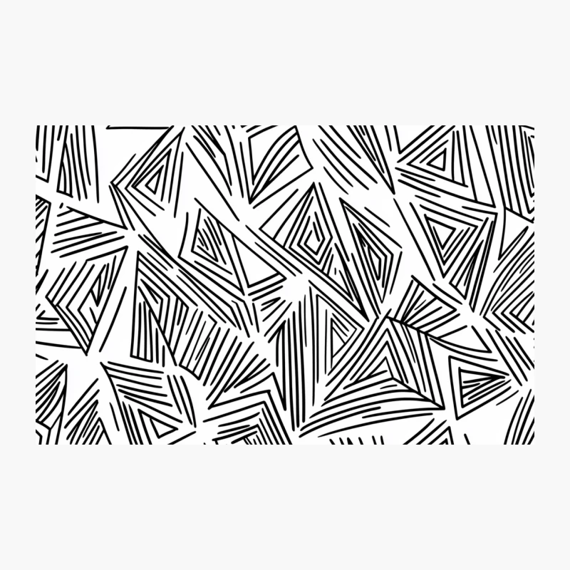 Abstract Geometric Black and White Triangle Pattern Travel Mug