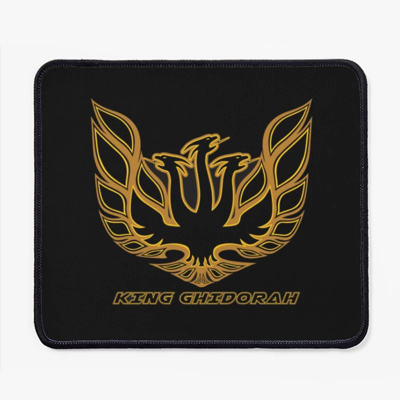 Black and Gold Phoenix King Ghidorah Emblem Logo Mouse Pad