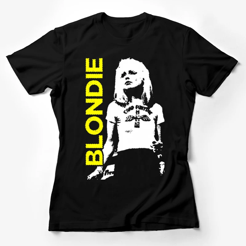 Black and White Punk Rock Artistic Portrait Female T-Shirt