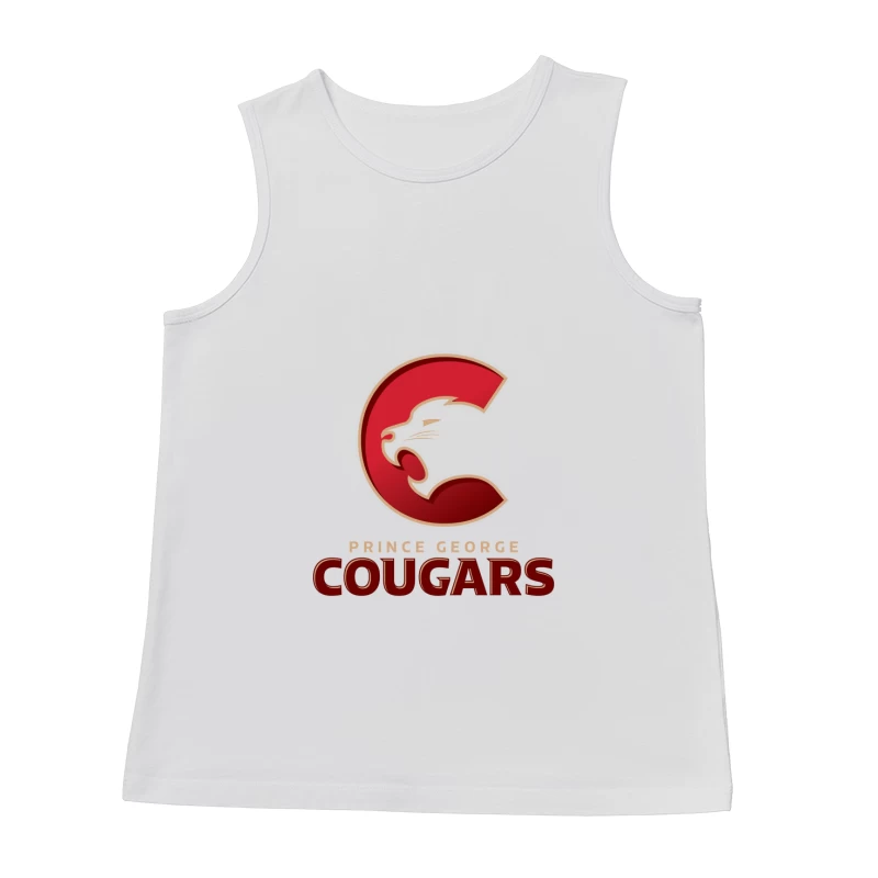 Prince George Cougars Hockey Team Logo Design Male Tank Top