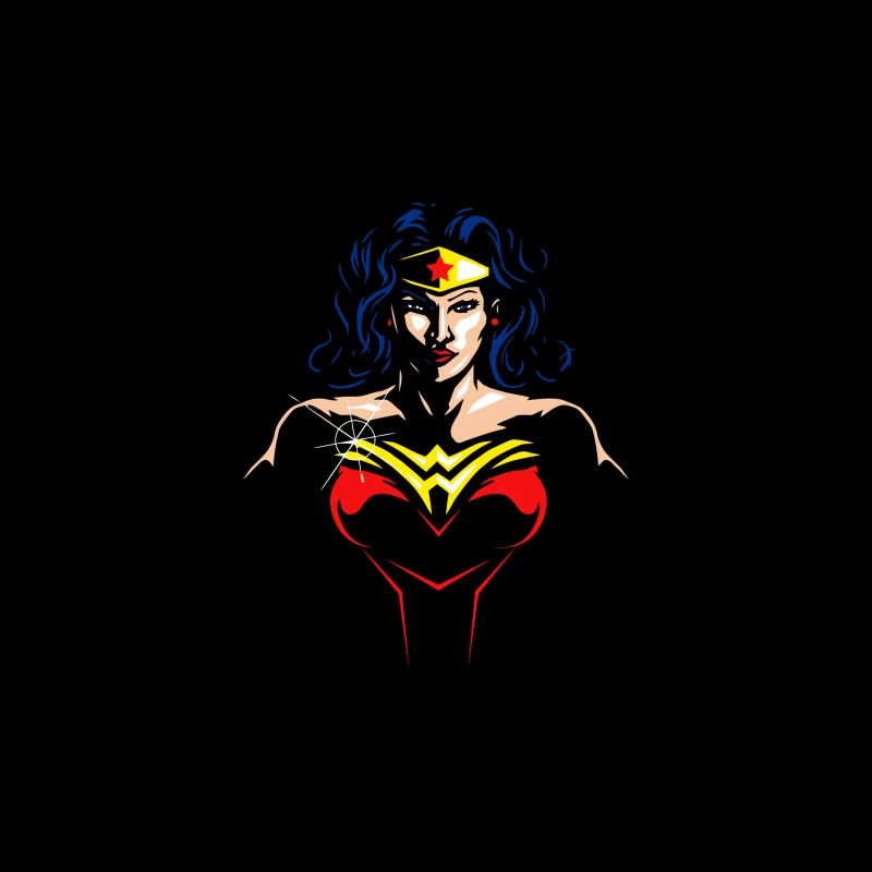 Wonder Woman: Empowering Superhero Illustration iPhone Case