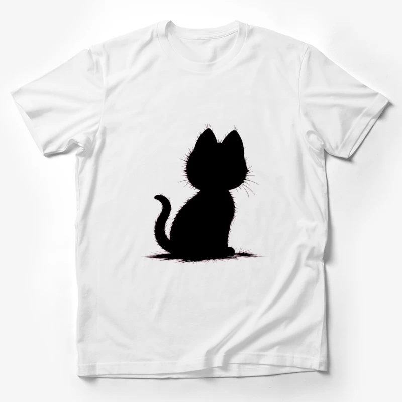 Elegant Black Cat Silhouette Male T-Shirt