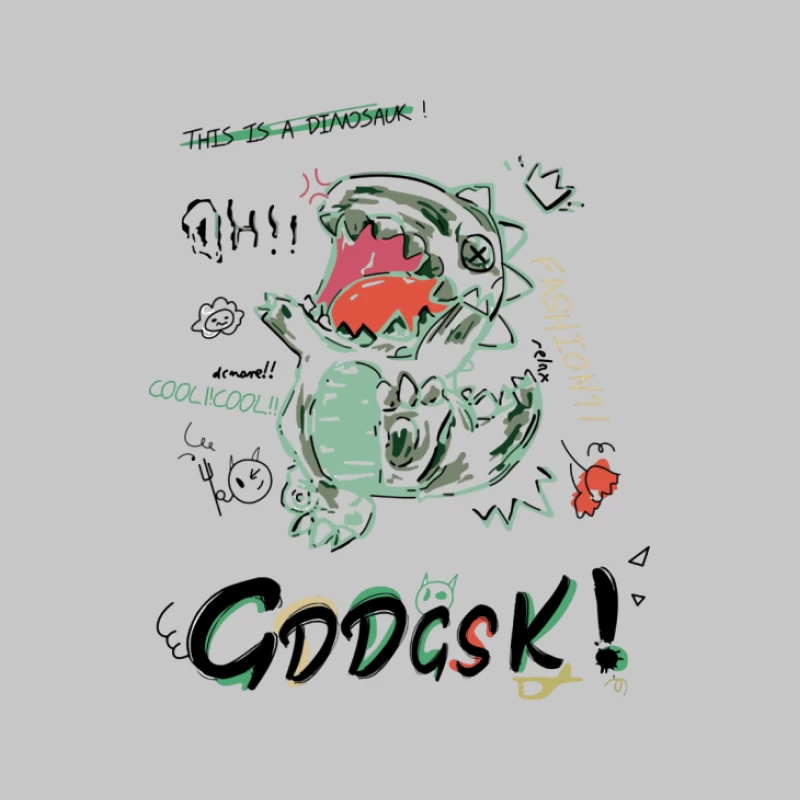 Modischer Dinosaurier mit Krone und Text Herren Langarm T-Shirt