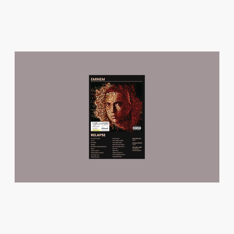 Eminem's Relapse Album Cover: Mosaic Portrait and Track List Travel Mug