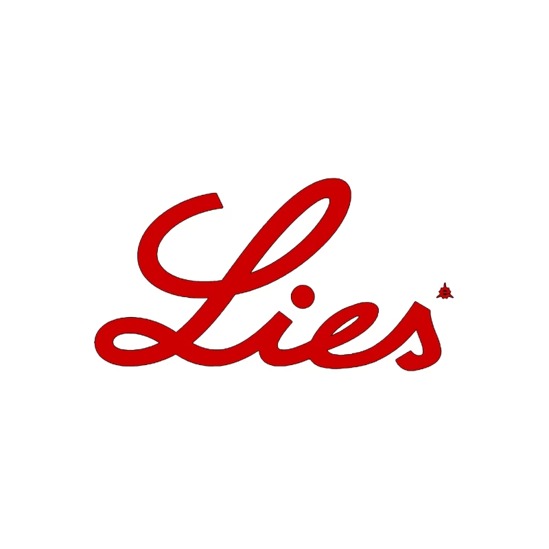 Red Cursive "Lies" Typography Logo Desk Mat