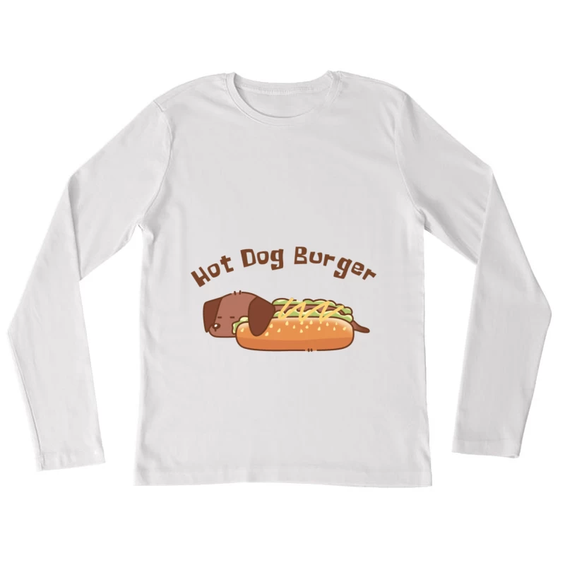 Süßer Hot Dog Burger Design Damen Langarm T-Shirt