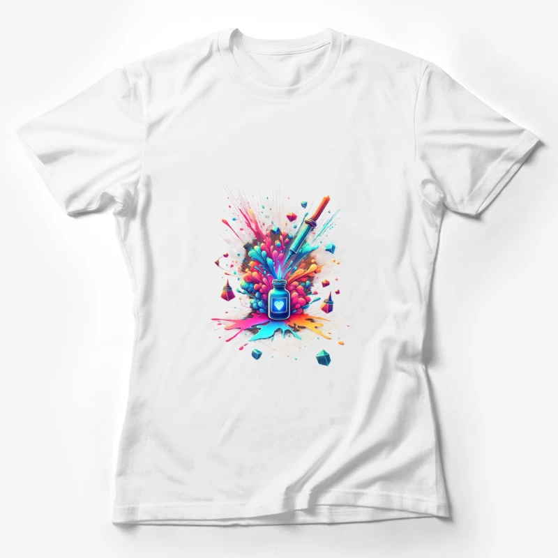 Magical Love Potion with Colorful Geometric Burst Female T-Shirt