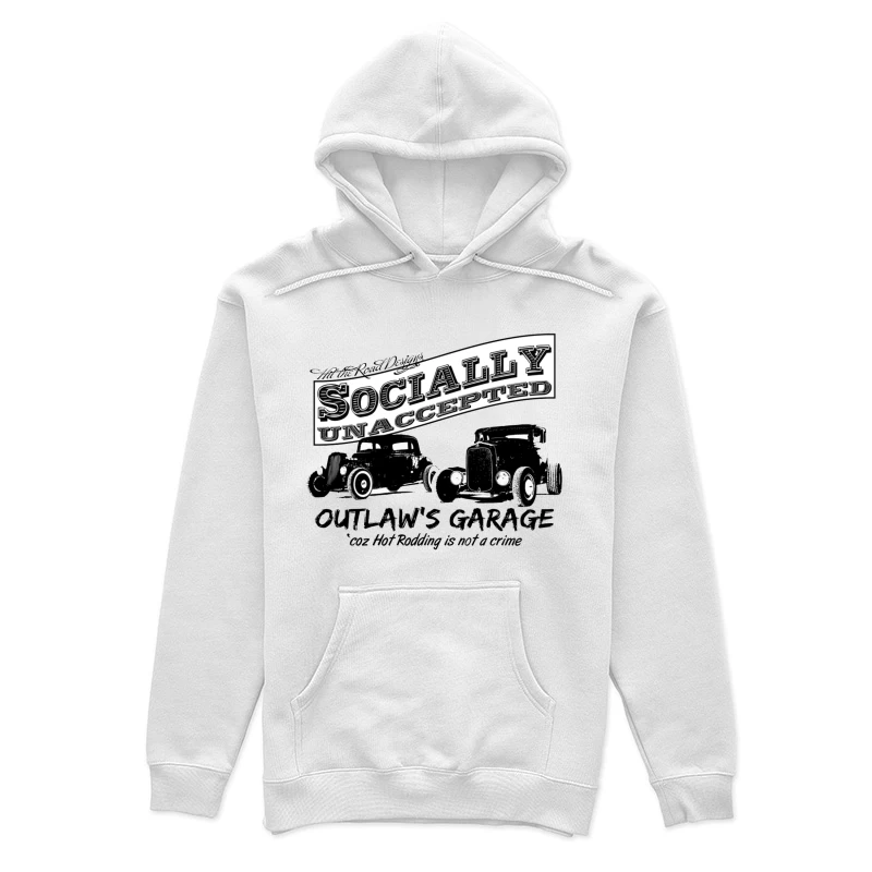 Socially Unaccepted Hot Rod Garage Vintage Design Female Pullover Hoodie