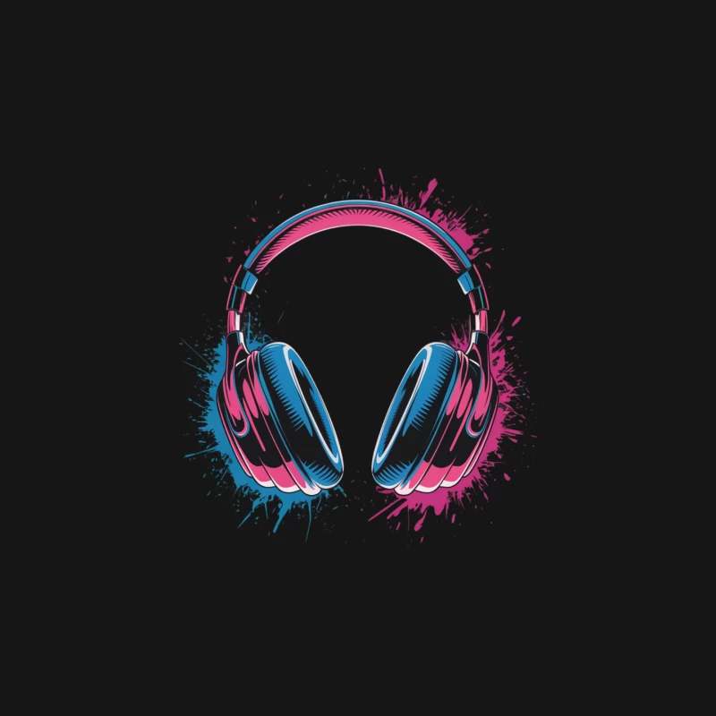 Vibrant Artistic Headphones with Splash Effect Mouse Pad