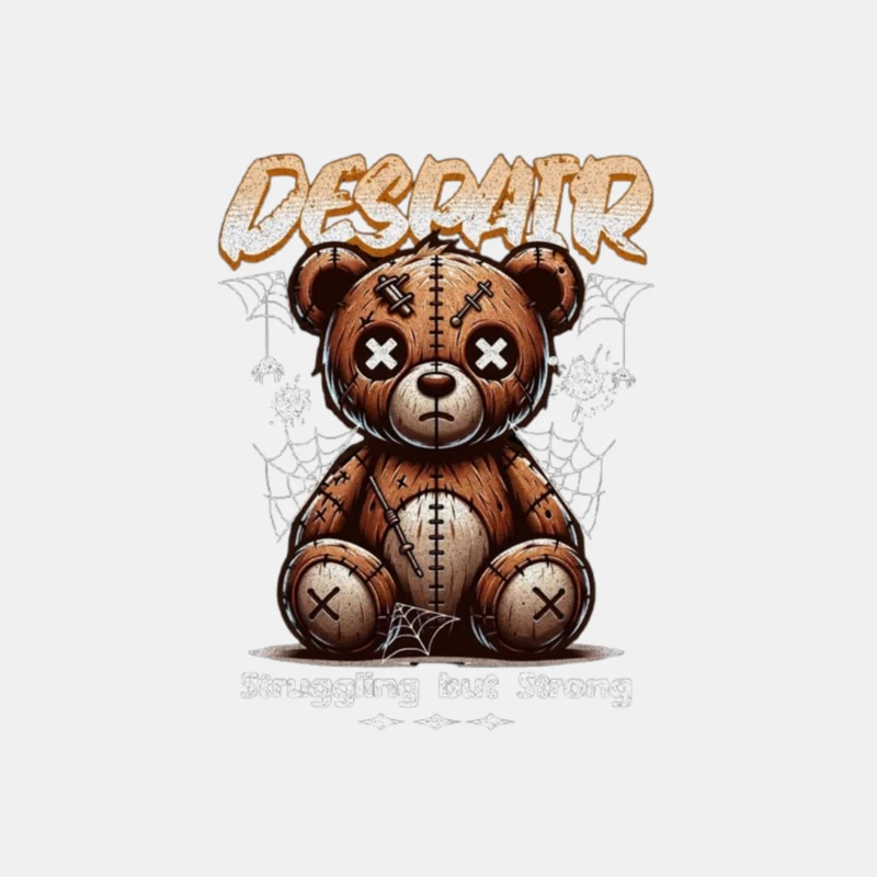 Gothic Stitched Teddy Bear with Despair Theme Male Tank Top