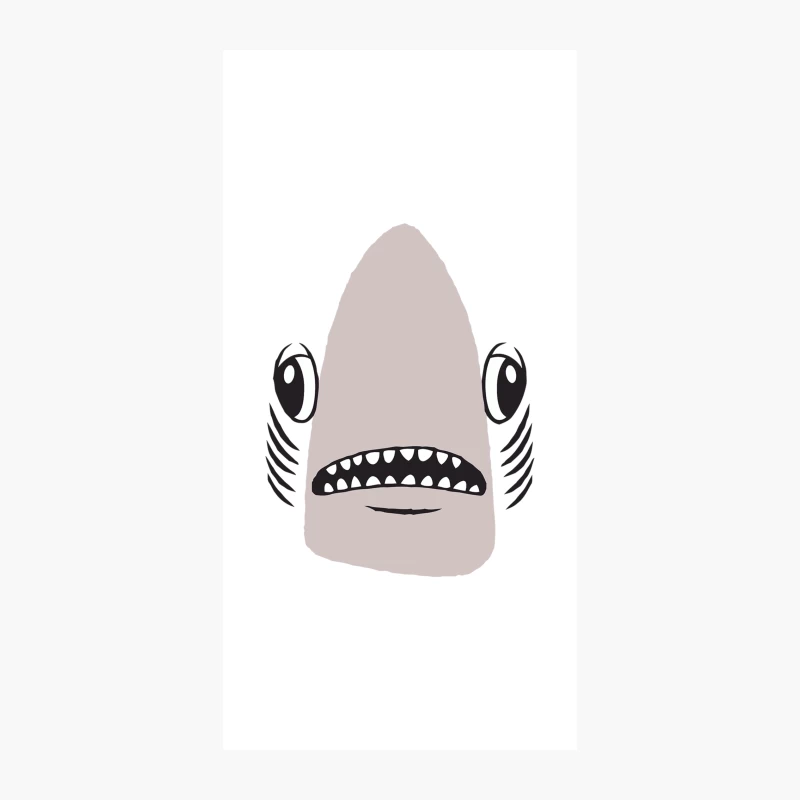 Minimalist Cartoon Shark Face Design iPhone Case