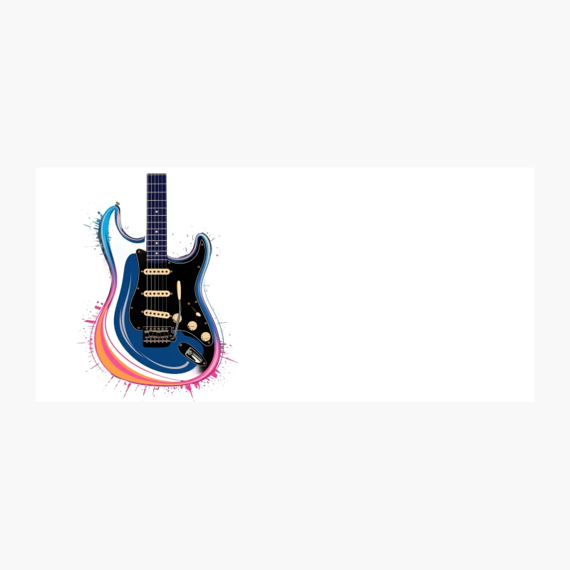 Vibrant Electric Guitar with Artistic Splash Effect Coffee Mug