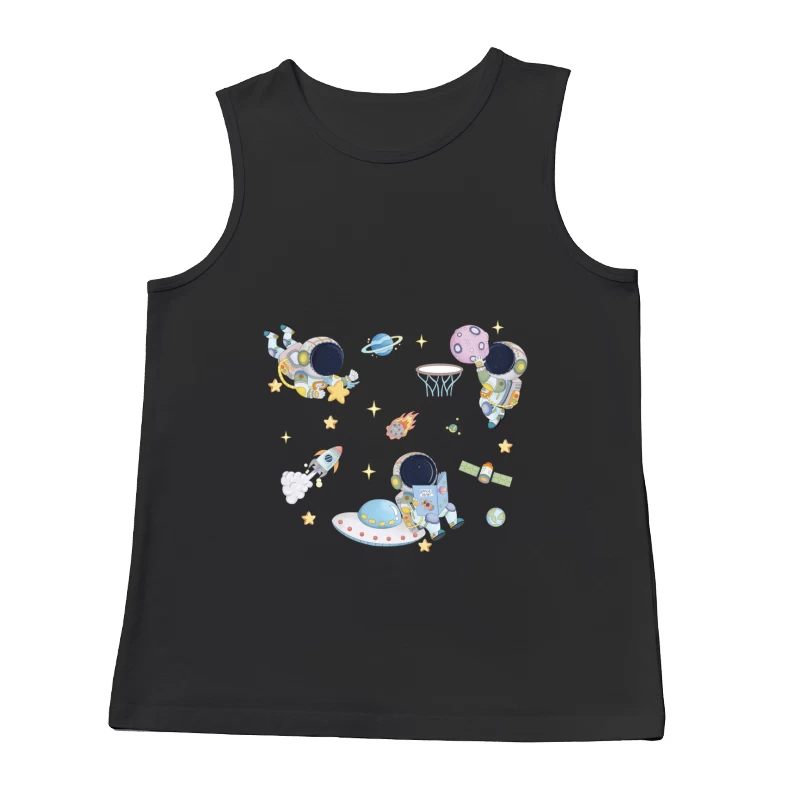 Niedliche Astronauten im Weltraum-Abenteuer Herren Tanktops