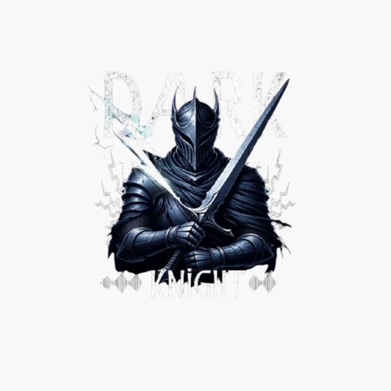 Dark Knight with Ancient Blade - Fantasy Warrior Illustration Cotton Tote Bag