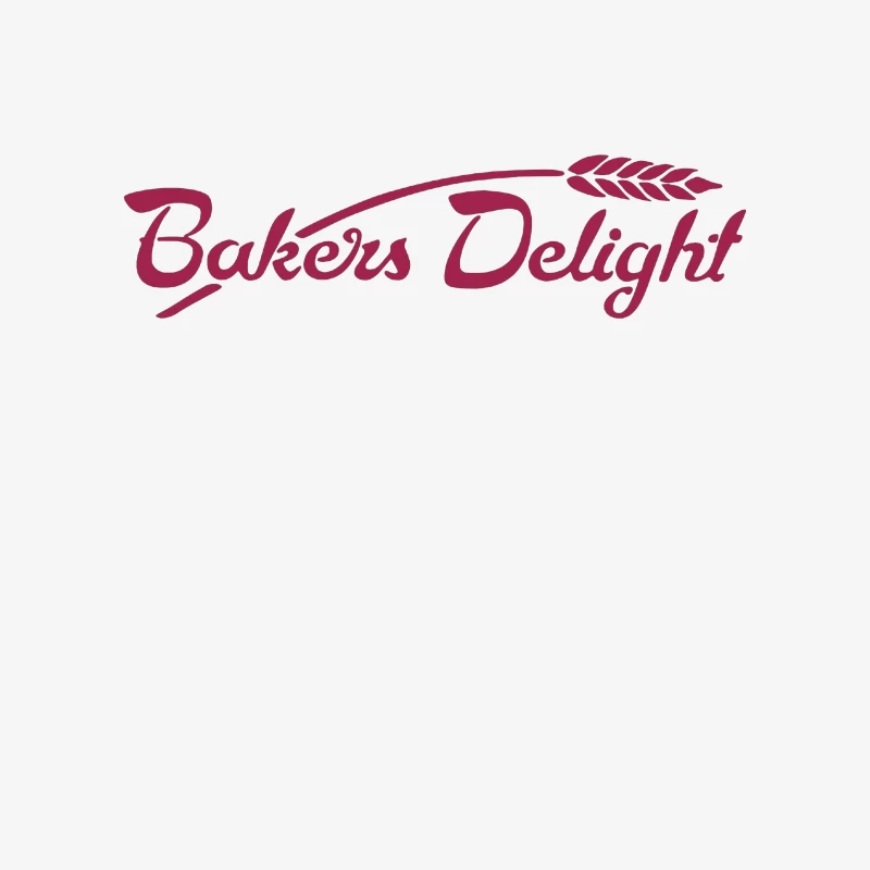 Bakers Delight Burgundy Cursive Logo with Wheat Symbol Female Pullover Sweatshirt