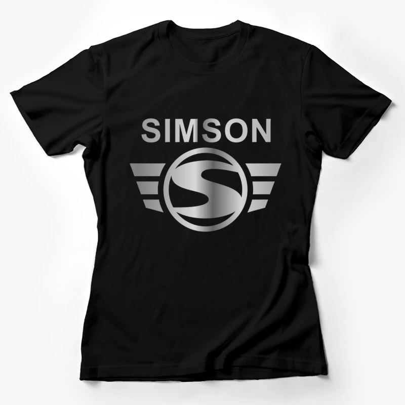 Simson Vintage Motorcycle Brand Logo with Silver Wings Female T-Shirt