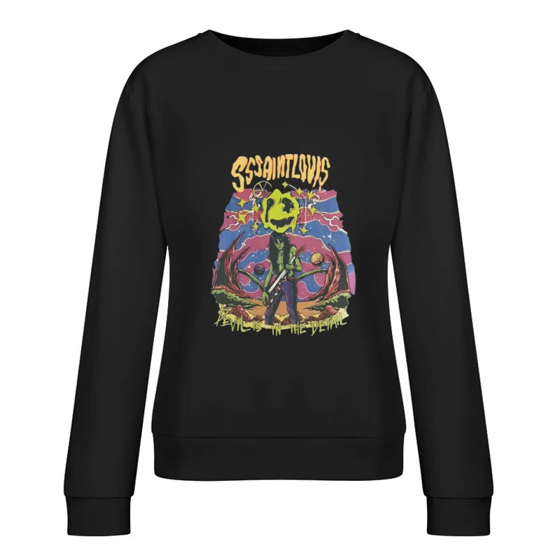 Psychedelischer Weltraumrocker Damen Pullover Sweatshirt