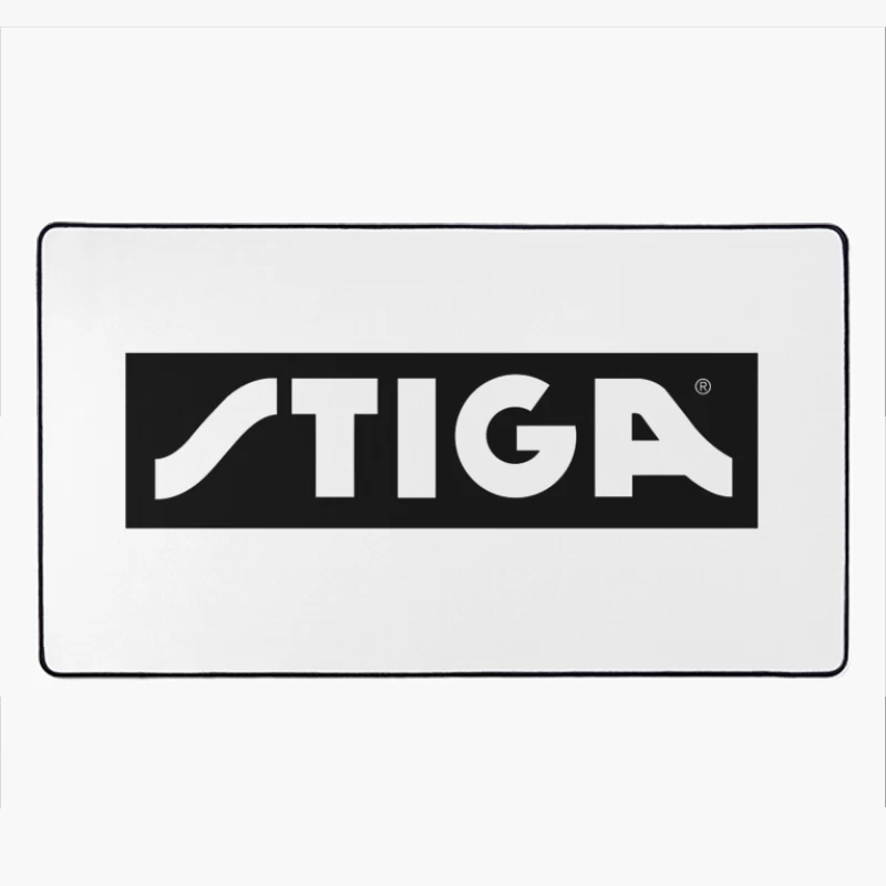 STIGA Sports Equipment Brand Logo in Black and White Desk Mat