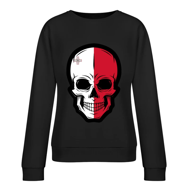 Maltesische Totenkopf-Kunst Damen Pullover Sweatshirt