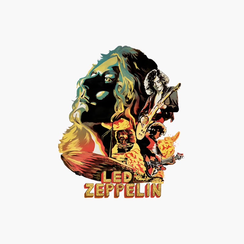Led Zeppelin Fan Art Cotton Tote Bag