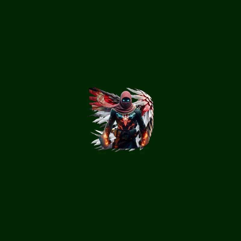 Superhero Character with Wings in Digital Art Desk Mat