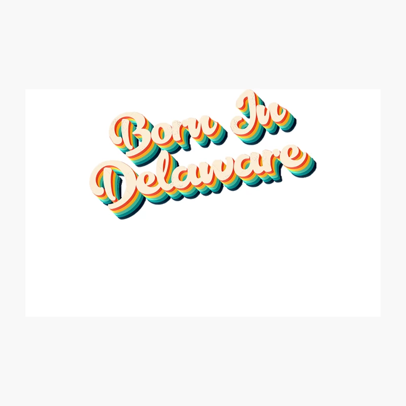 Born In Delaware - 80_s Retro Style Typographic Design Travel Mug