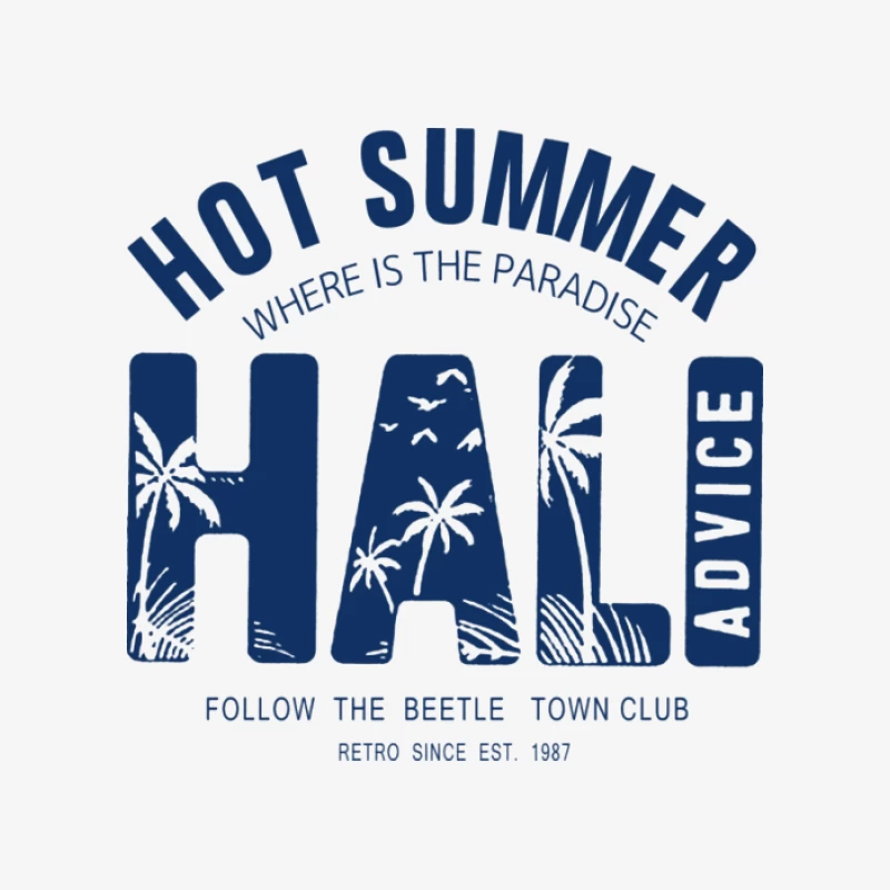 Heißer Sommerparadies-Grafik mit Retro-Stil Herren Pullover Sweatshirt