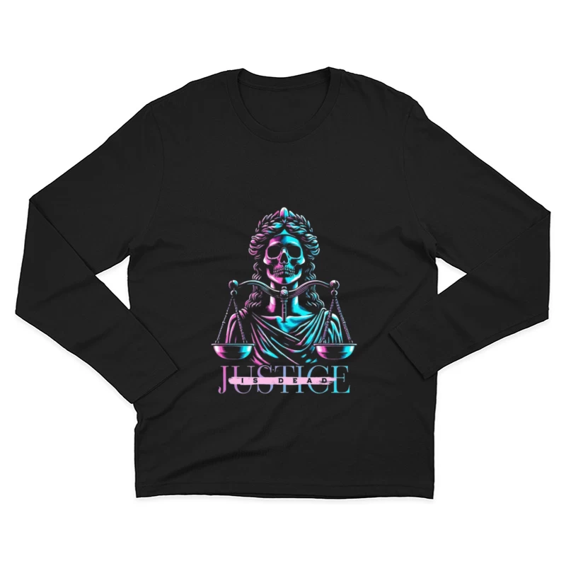 Skelett-Gerechtigkeit mit Waage Herren Langarm T-Shirt