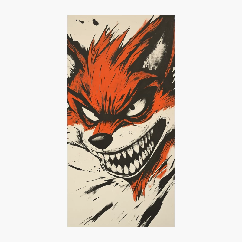 Menacing Cartoon Fox with Sharp Grin iPhone Case