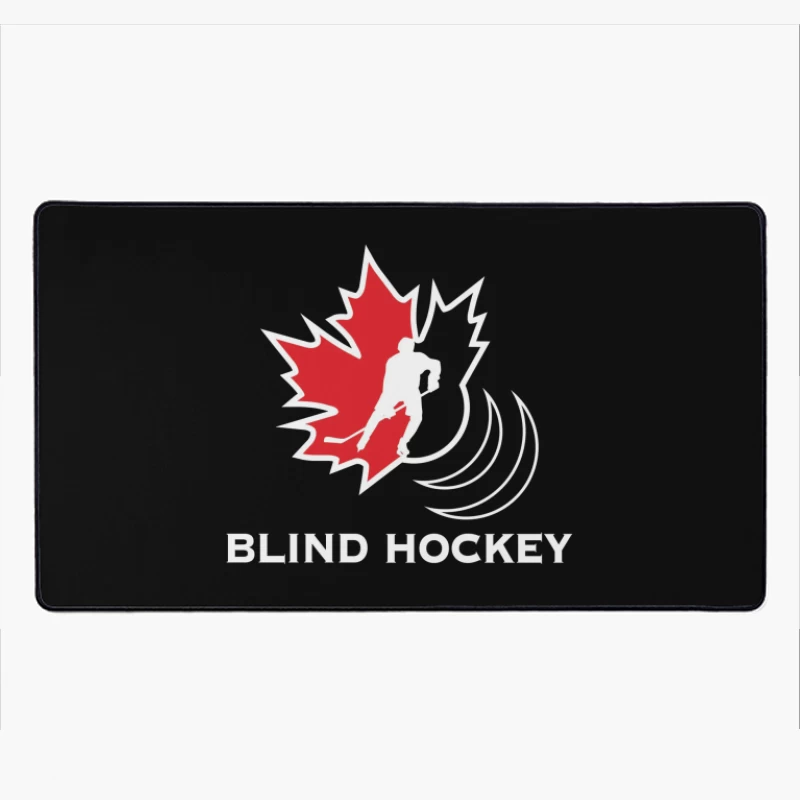 Canadian Blind Hockey Sports Logo Design Desk Mat