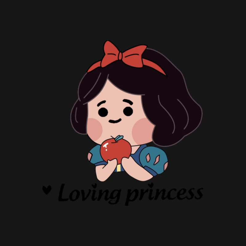 Liebenswerte Prinzessin mit Apfel Herren T-Shirt